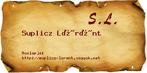 Suplicz Lóránt névjegykártya