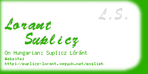 lorant suplicz business card