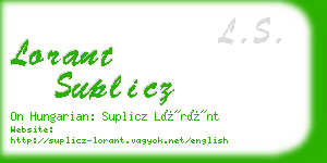 lorant suplicz business card